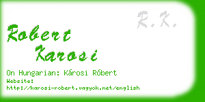robert karosi business card