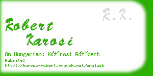 robert karosi business card